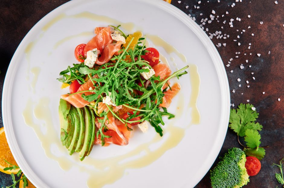 Plated easy salmon salad recipe