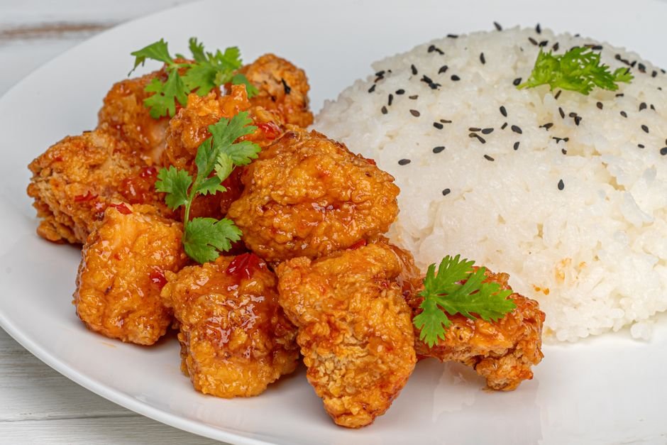 Plated honey garlic meatball recipe