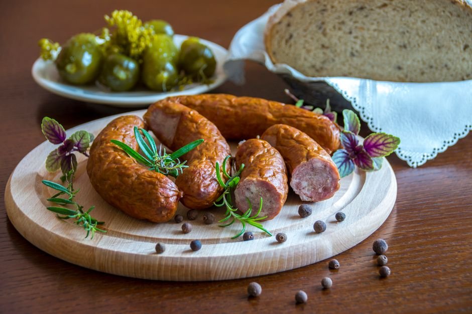 Plated sheet pan sausage pepper onion