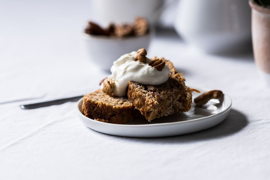 Plated gluten free pumpkin bread