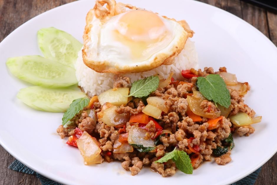 Plated easy pork stir fry recipe