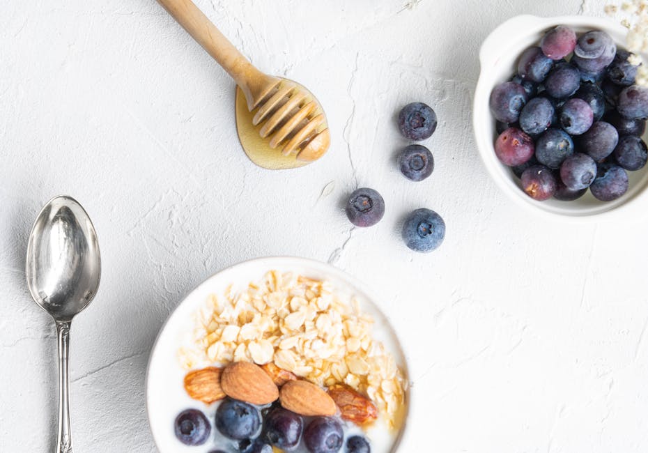 Ingredients for healthy breakfast recipe for weight loss