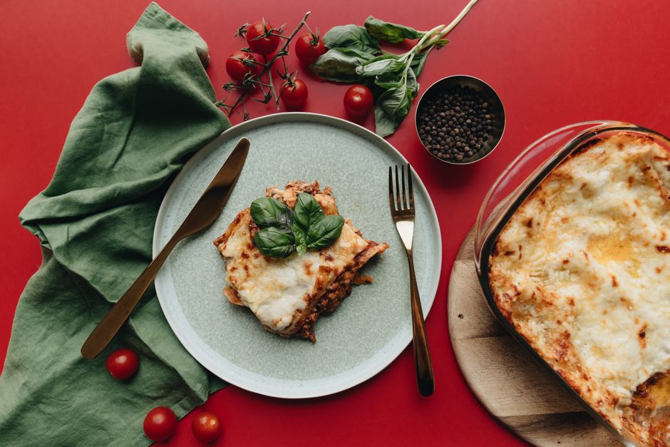 Plated vegetarian lasagna recipe