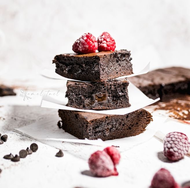 Plated gluten free chocolate cake