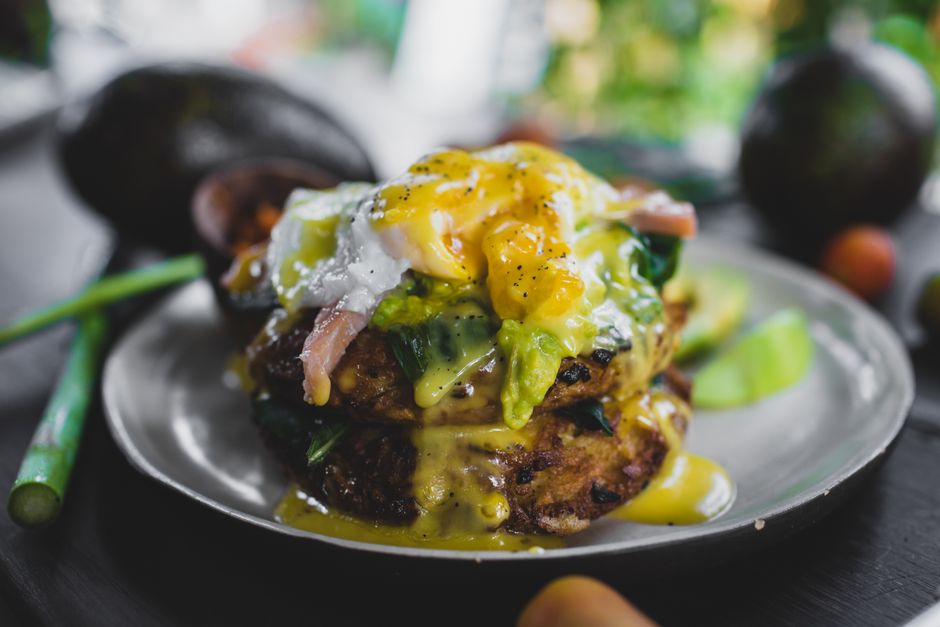 Plated high protein breakfast idea