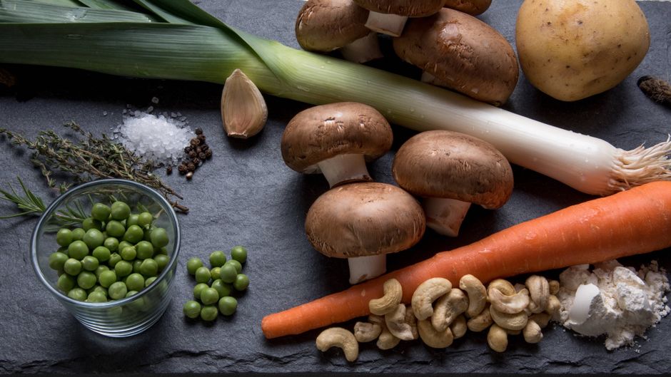 Ingredients for vegan mac and cheese recipe