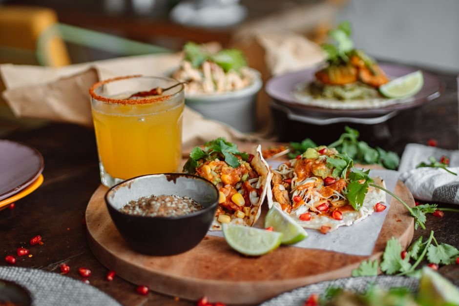 Plated instant pot chicken taco