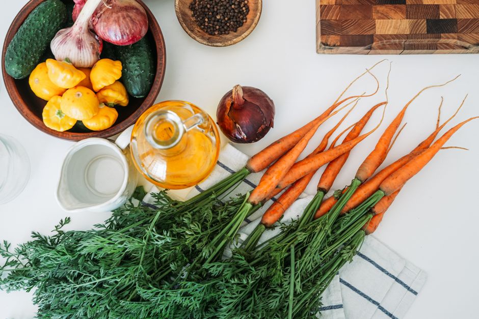 Ingredients for air fryer vegetable recipe