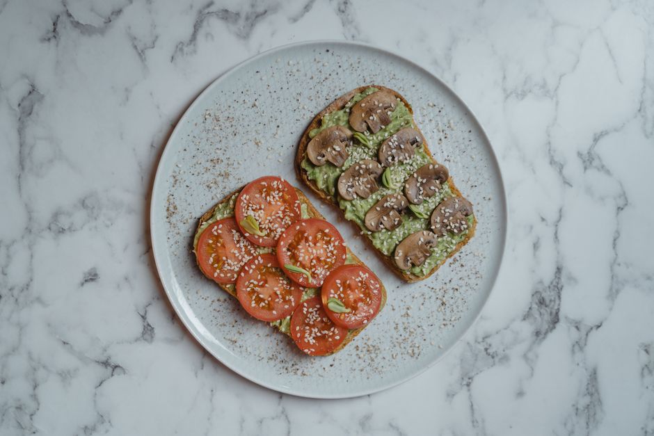 Plated vegan avocado recipe