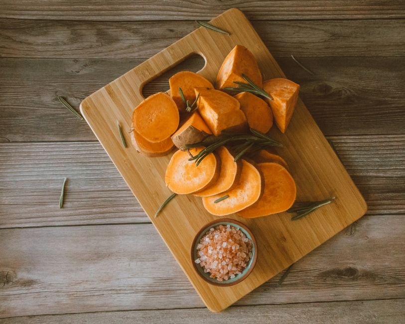 Ingredients for air fryer sweet potato recipe