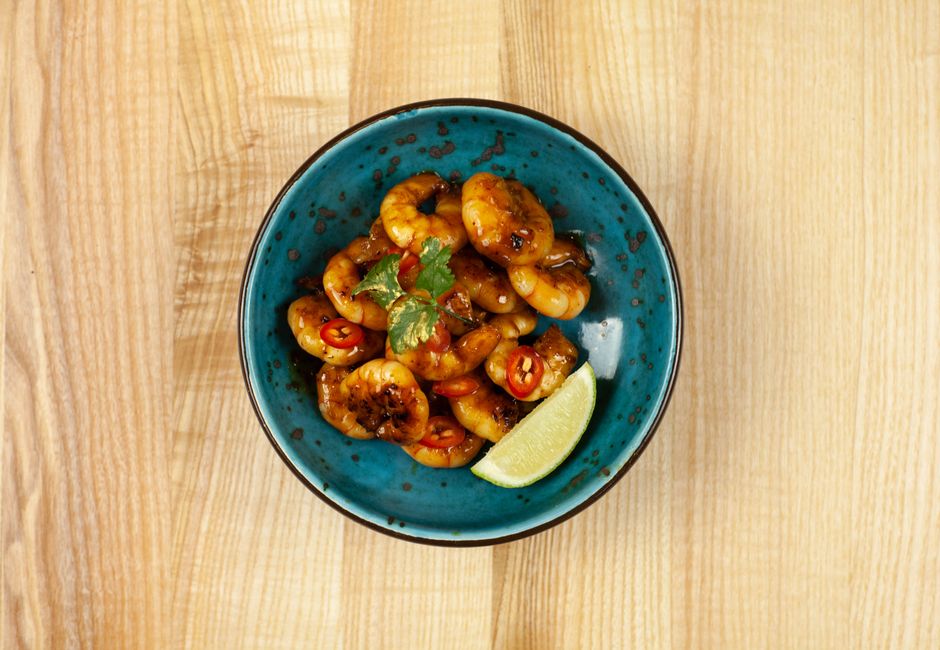 Ingredients for honey garlic shrimp recipe
