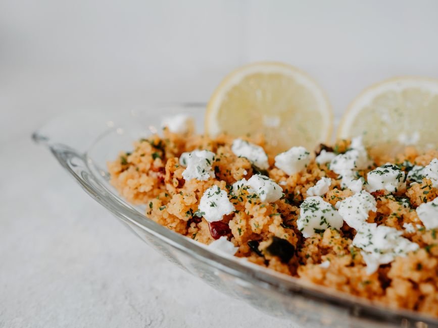 Plated sheet pan mediterranean chicken
