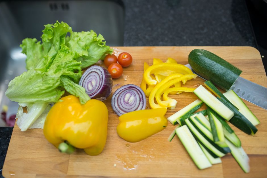 Ingredients for sheet pan sausage and veggie