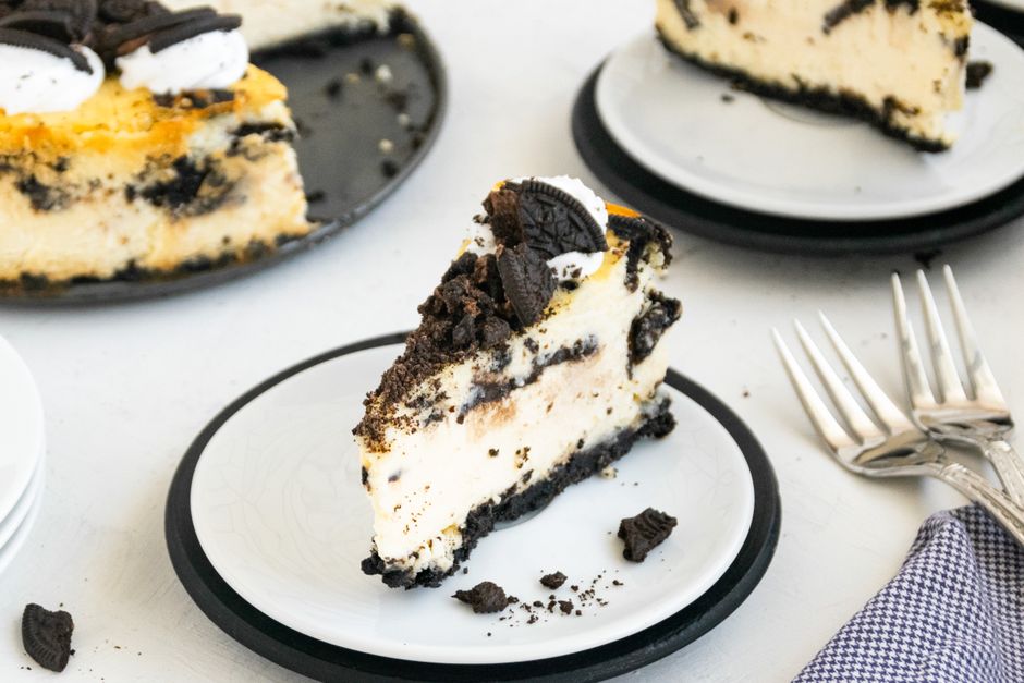 Plated no bake oreo cheesecake