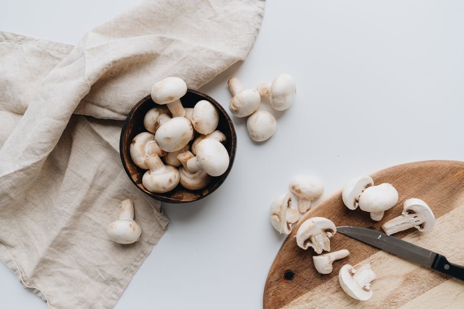 Ingredients for vegetarian stuffed mushroom