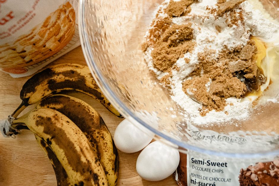 Ingredients for gluten free banana bread