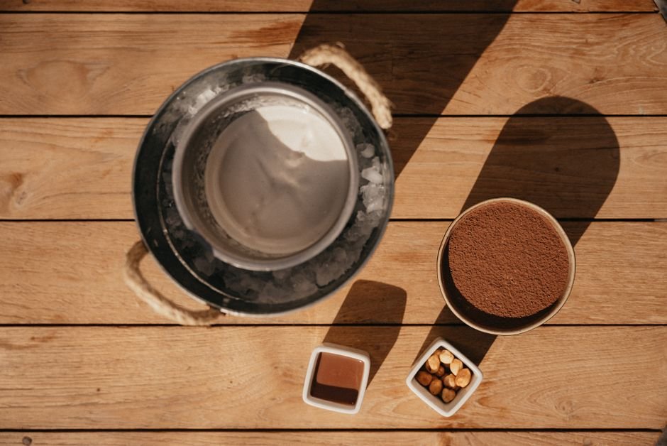 Ingredients for keto chocolate mousse