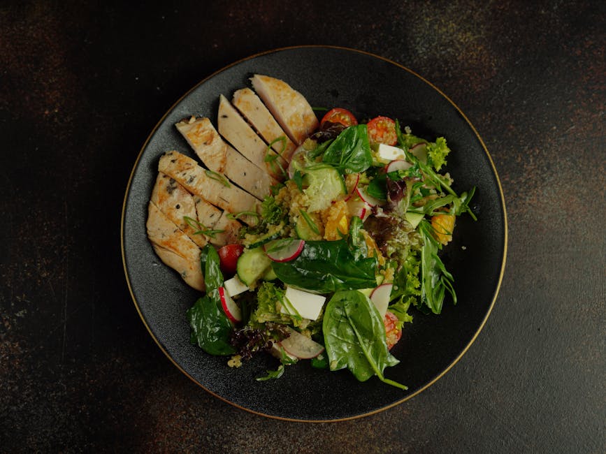 Plated high protein low calorie meal
